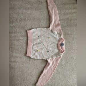 Vintage 80’s 24 mo Soft Pink and White acrylic Sweater